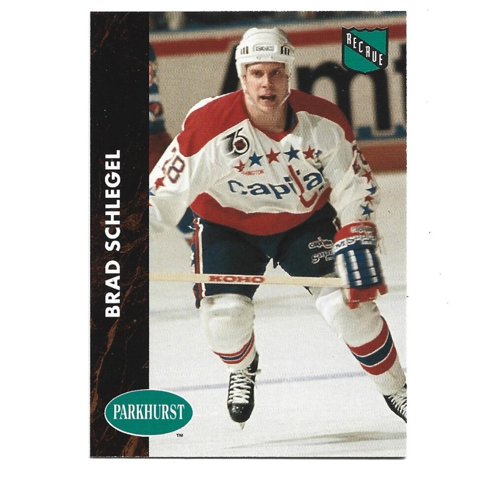 1992 French Parkhurst Brad Schegel Washington Capitals Rookie Hockey Card [h82]